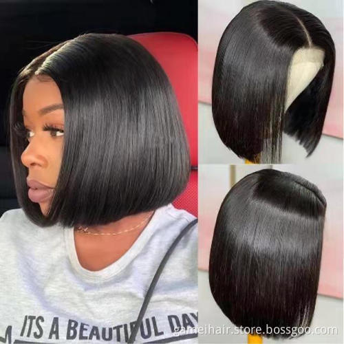 Brazilian Hair Wigs Straight Bob Lace front Human Hair Wigs With Baby Hair Short Cut Wigs For Black Women